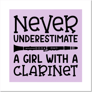 Never Underestimate A Girl With A Clarinet Marching Band Cute Funny Posters and Art